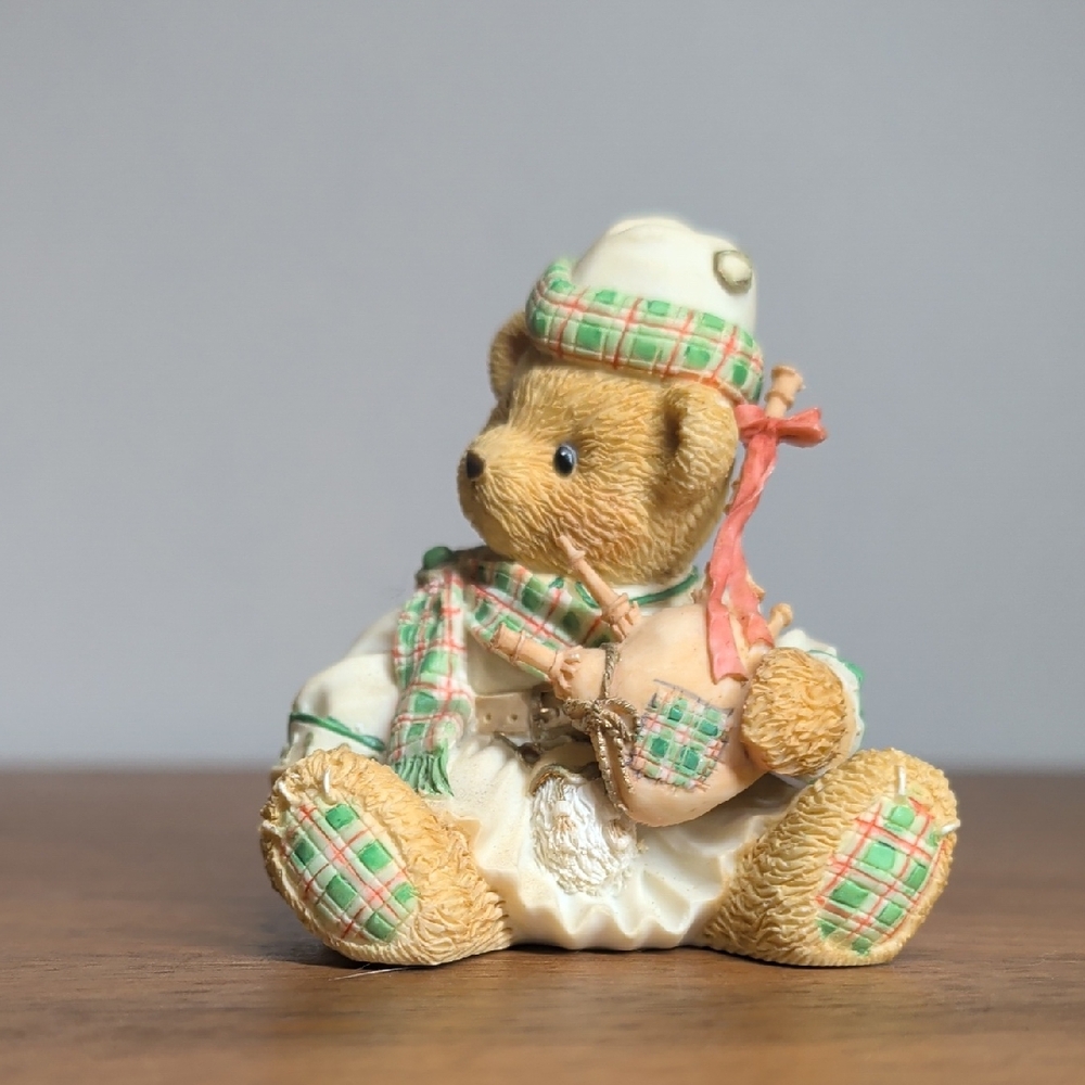 1995 Cherished Teddies Enesco "Duncan" Bagpipe Irish Or Scottish Bear Gift